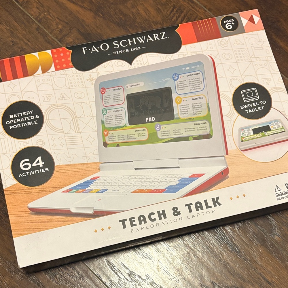 FAO Schwarz Interactive Learning Laptop - Red and White